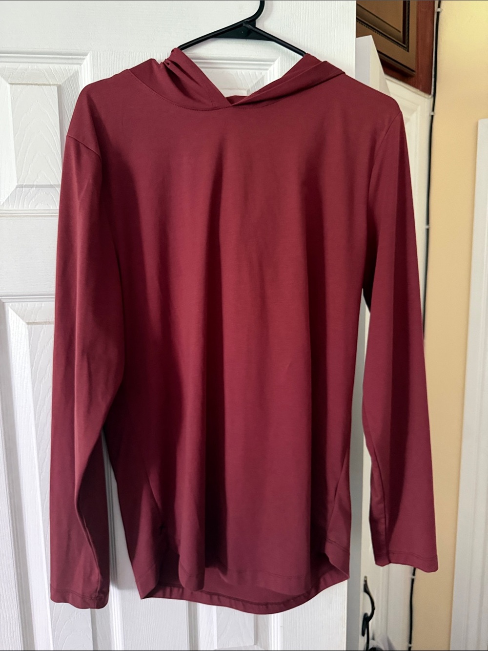 Cuts Clothing Cabernet Hooded Long Sleeve Curve Hem Top